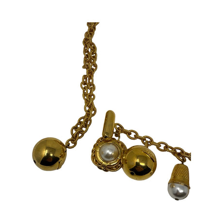 Moschino Gold Chain Charm Heart Razor Blade Timble Belt