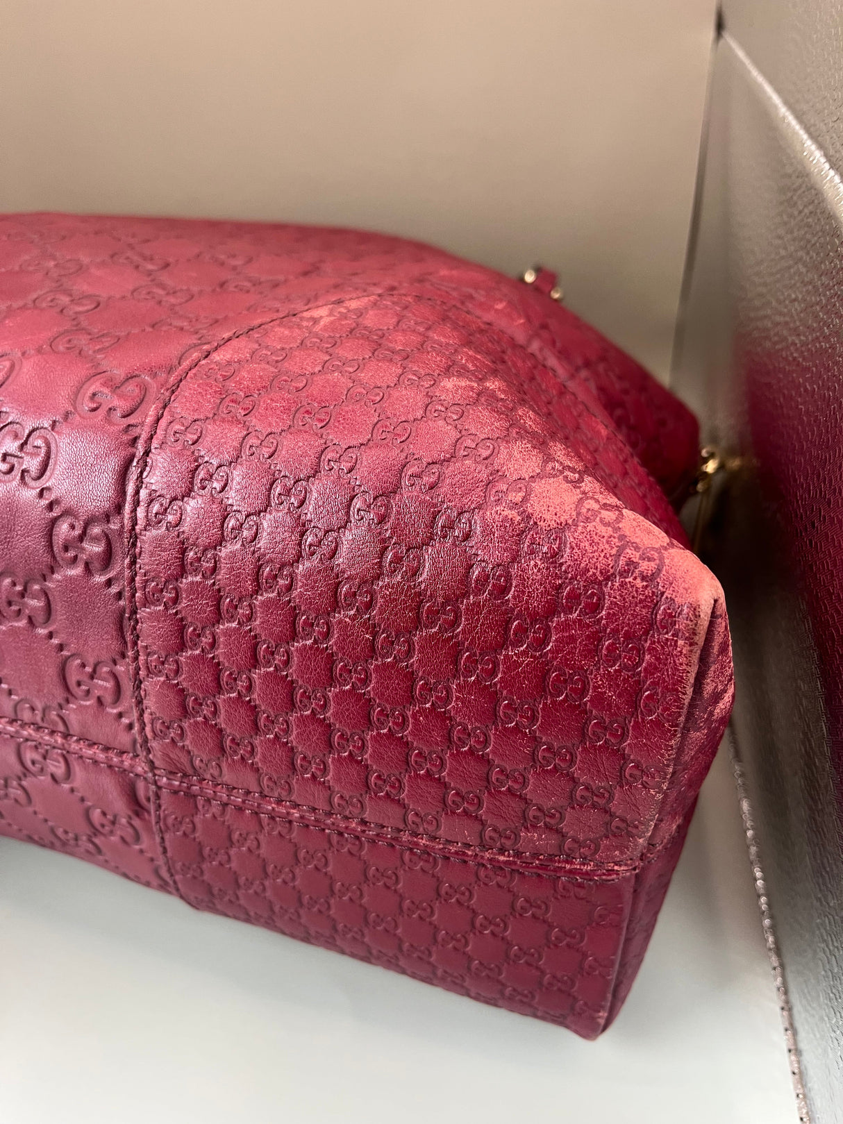 Vintage Y2K Red Gucci Bree Guccissima Tote Bag