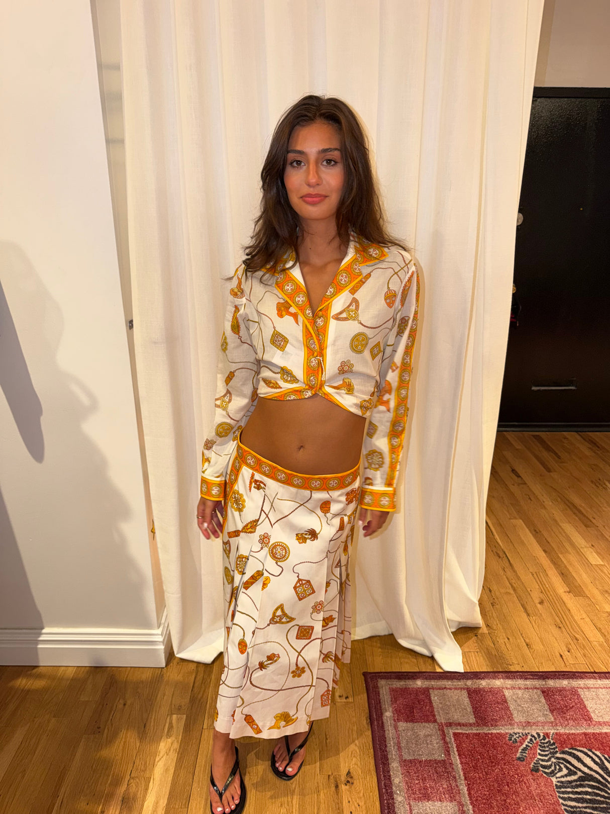 Emilio pucci white and orange two piece set tuv #33234