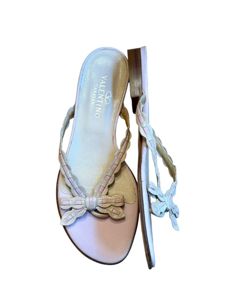 Valentino pink and white sandals with bows (37)