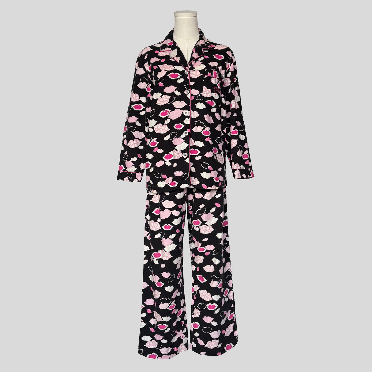 Lips print cotton pajama set