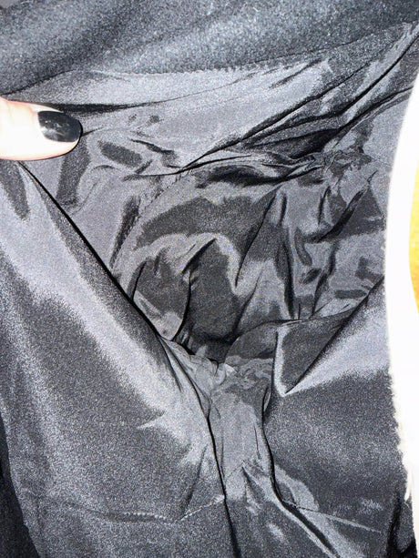 Versace Collection Size 42 Black & Pink Wool & Velvet Funnel Neck Coat
