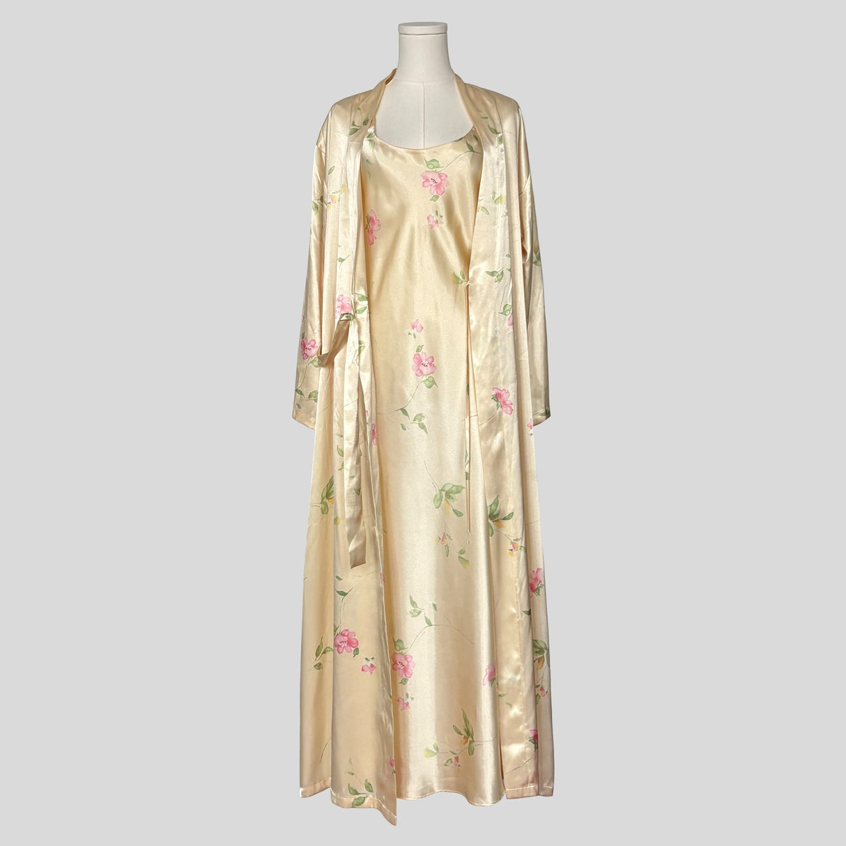 Floral silky gown with matching robe