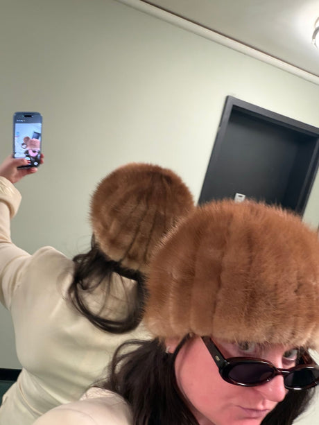 Vintage 100% mink light brown hat