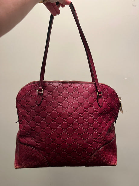 Vintage Y2K Red Gucci Bree Guccissima Tote Bag