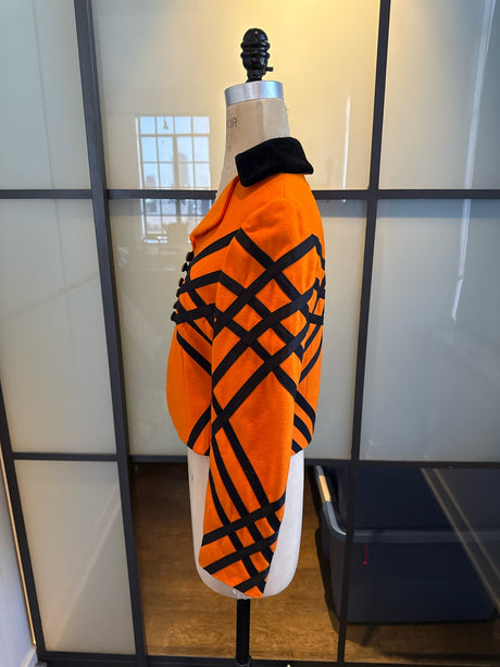 Moschino Cheap & Chic Size 8 Orange & Black Wool Jacket