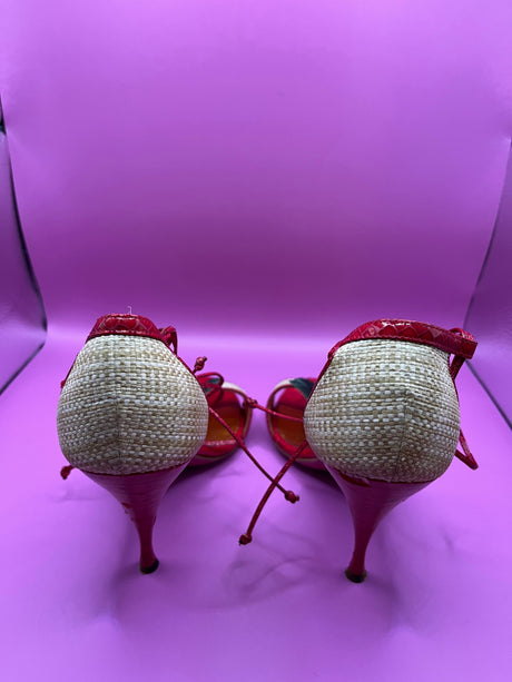 Emanuel Ungaro Heels with Berries and Tie Closure - Size 39
