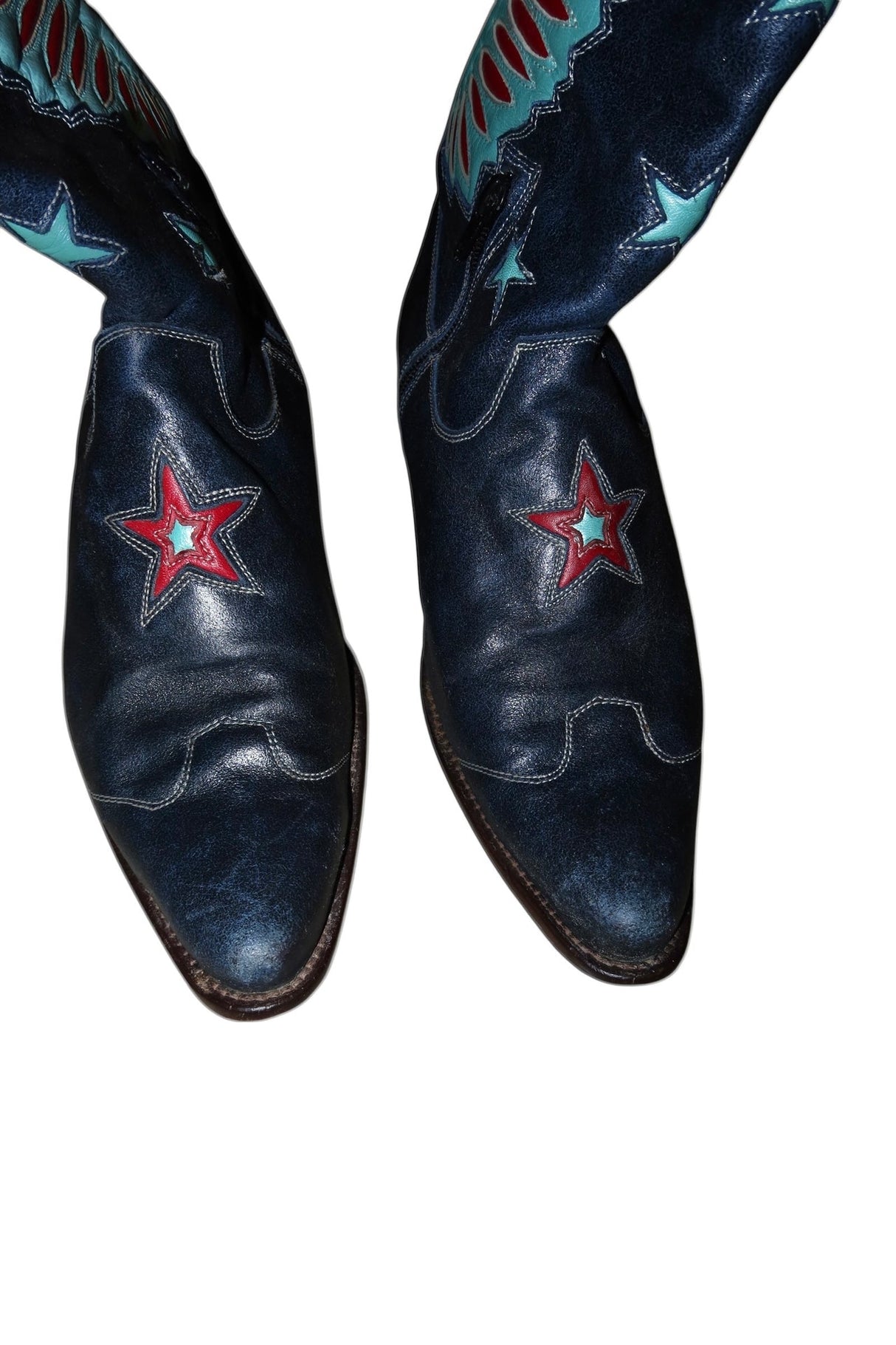 Roberto Cavalli midnight blue leather boots with wing details (39)
