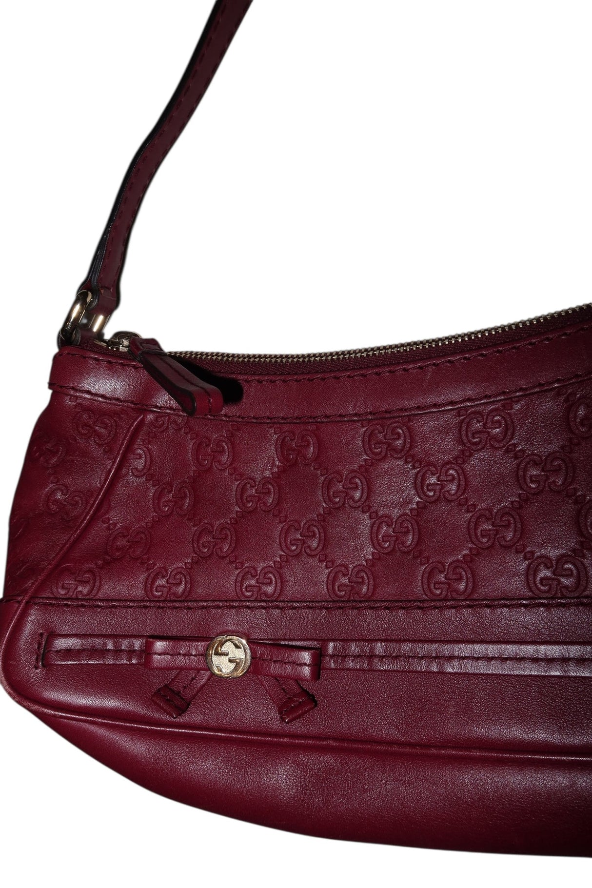 Gucci dark cherry red monogram shoulder bag