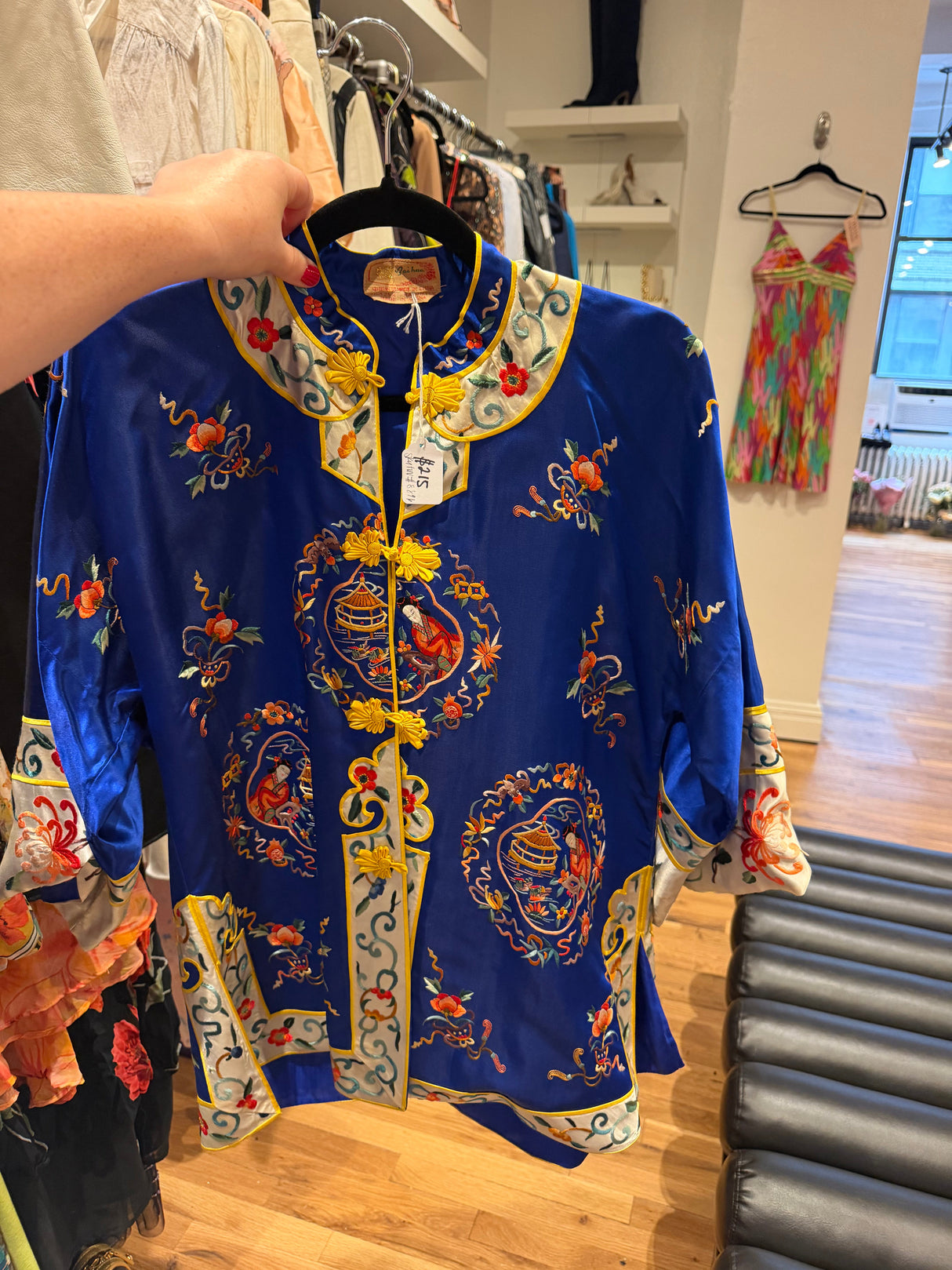 Blue Asian style tang jacket - SKU TUV #8896