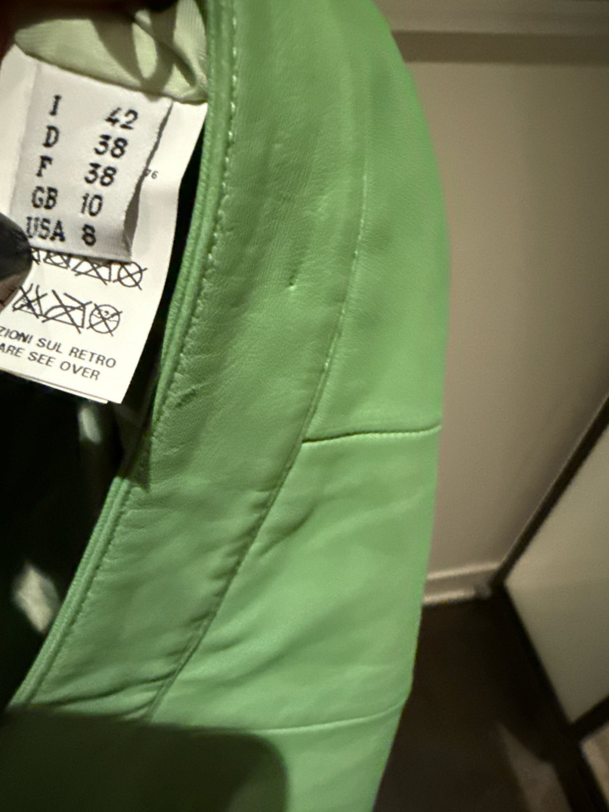 Moschino Green Leather Mini Skirt