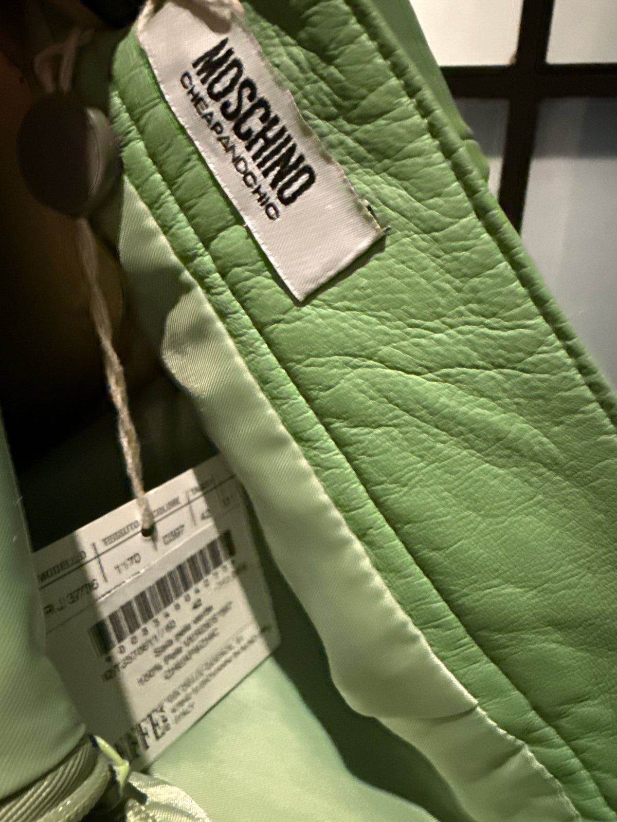 Moschino Green Leather Mini Skirt