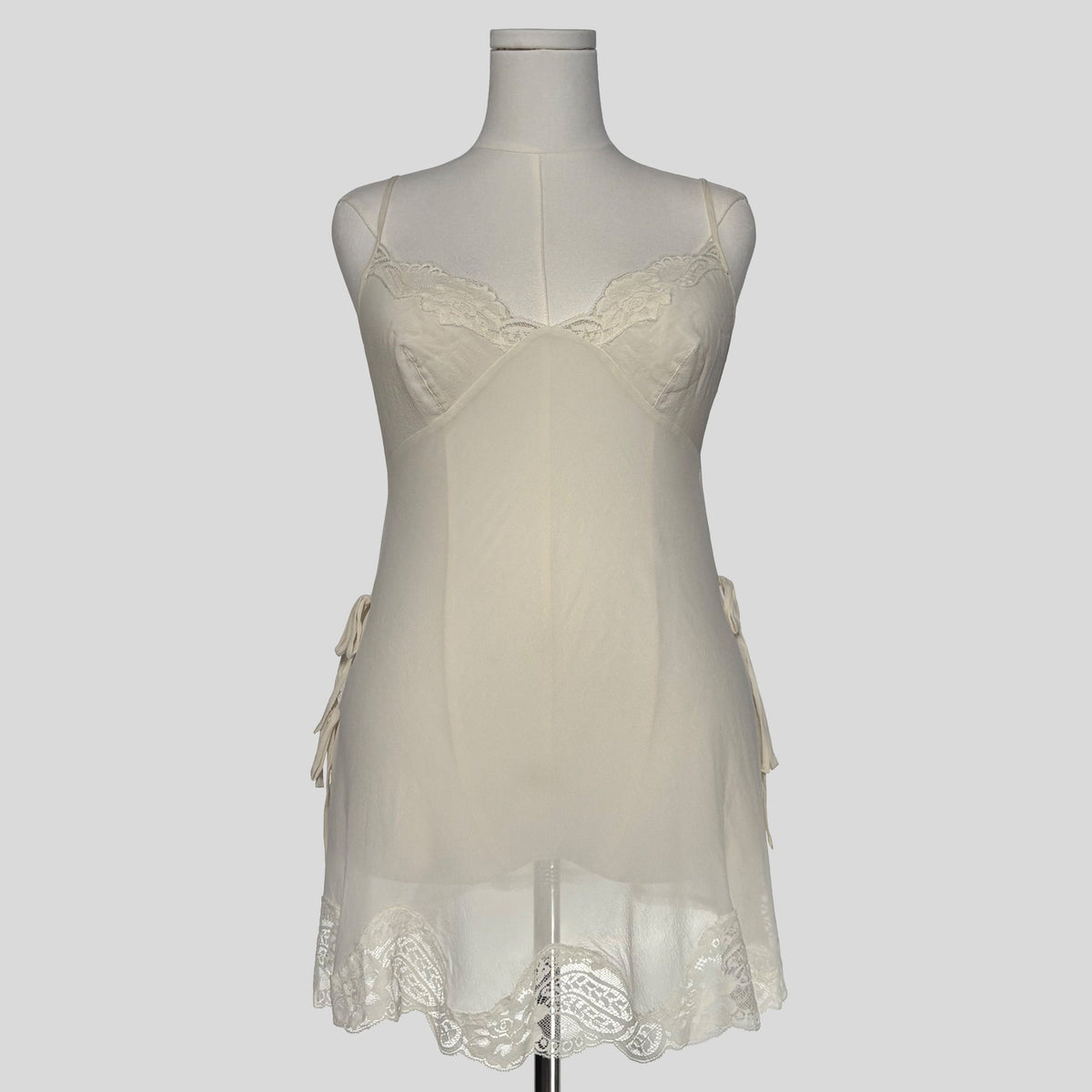 Sheer lace trim slip