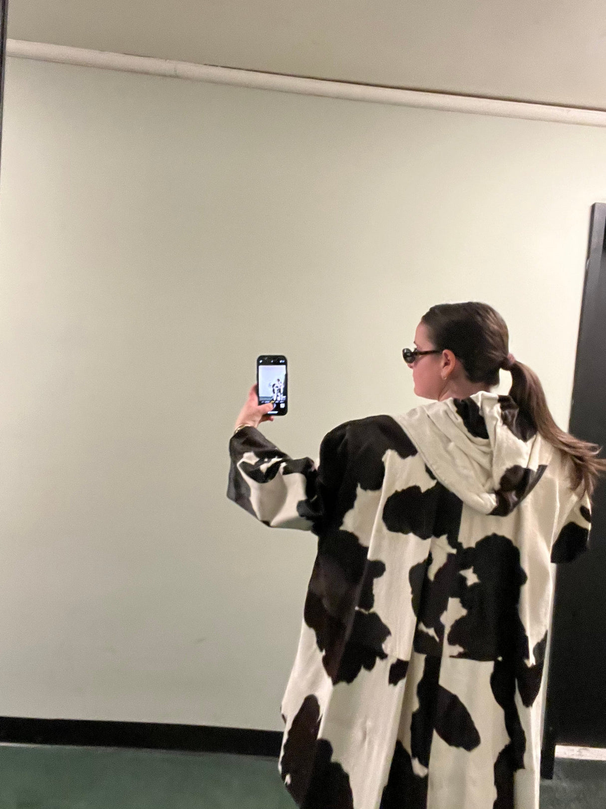 Mohl New York Fur Company Calf Hair Cow Hide Print Jacket with detachable hood