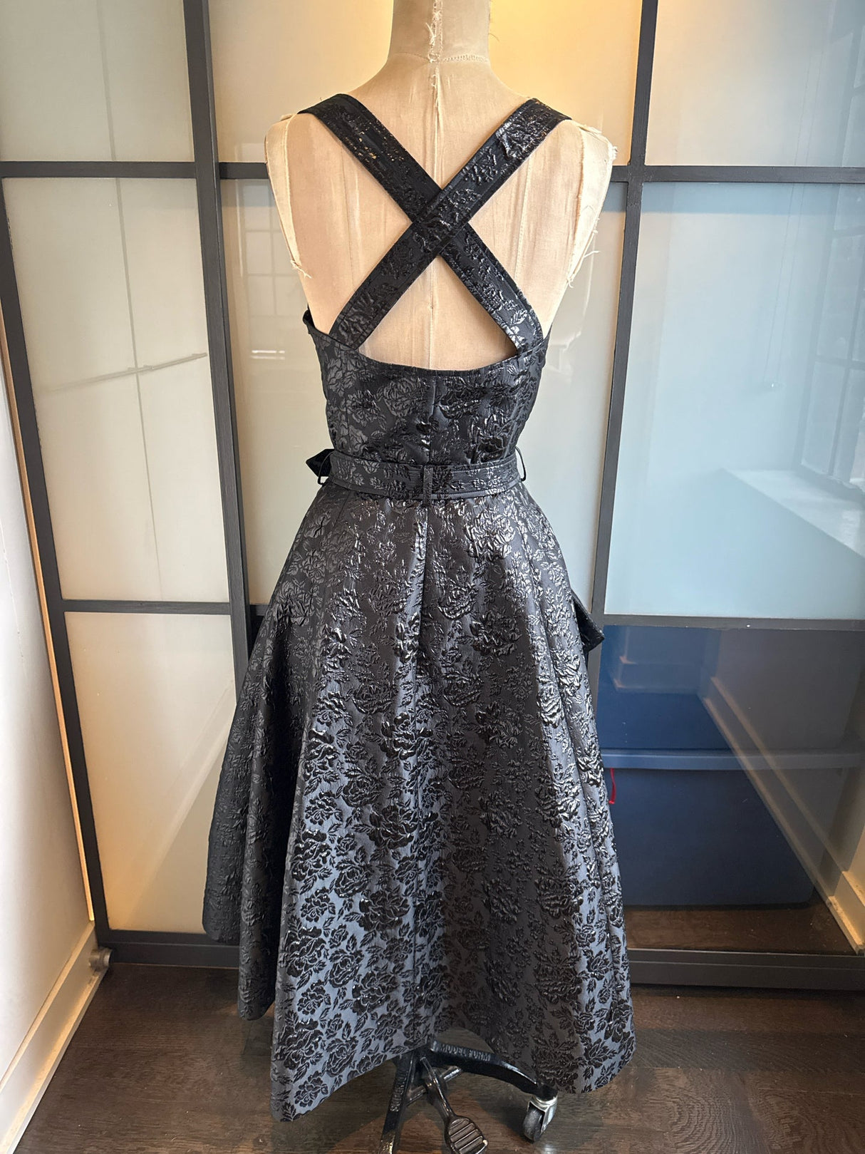 Moschino Size 6 Black Moto Silver Snaps Dress