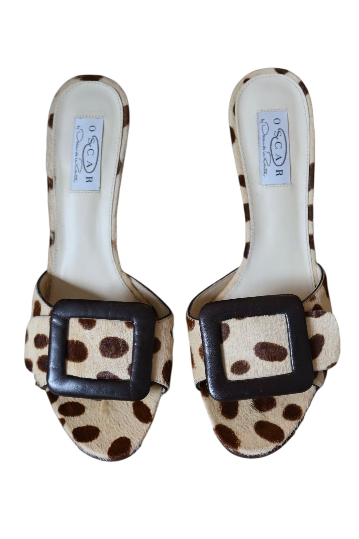 Oscar de la Renta cheetah pony hair heels with buckle (8)