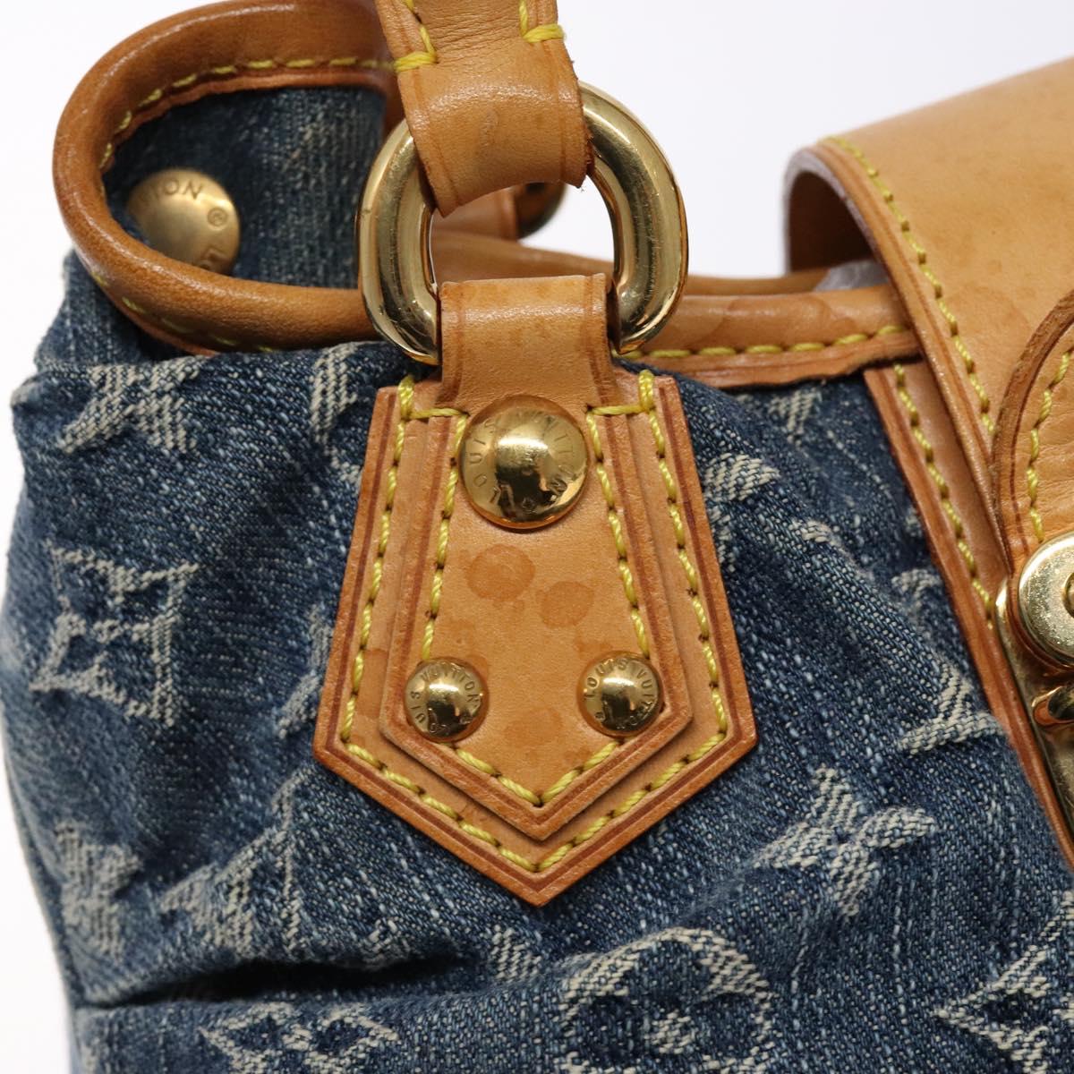 #61 Louis Vuitton Monogram Denim Preity Hand Bag Blue