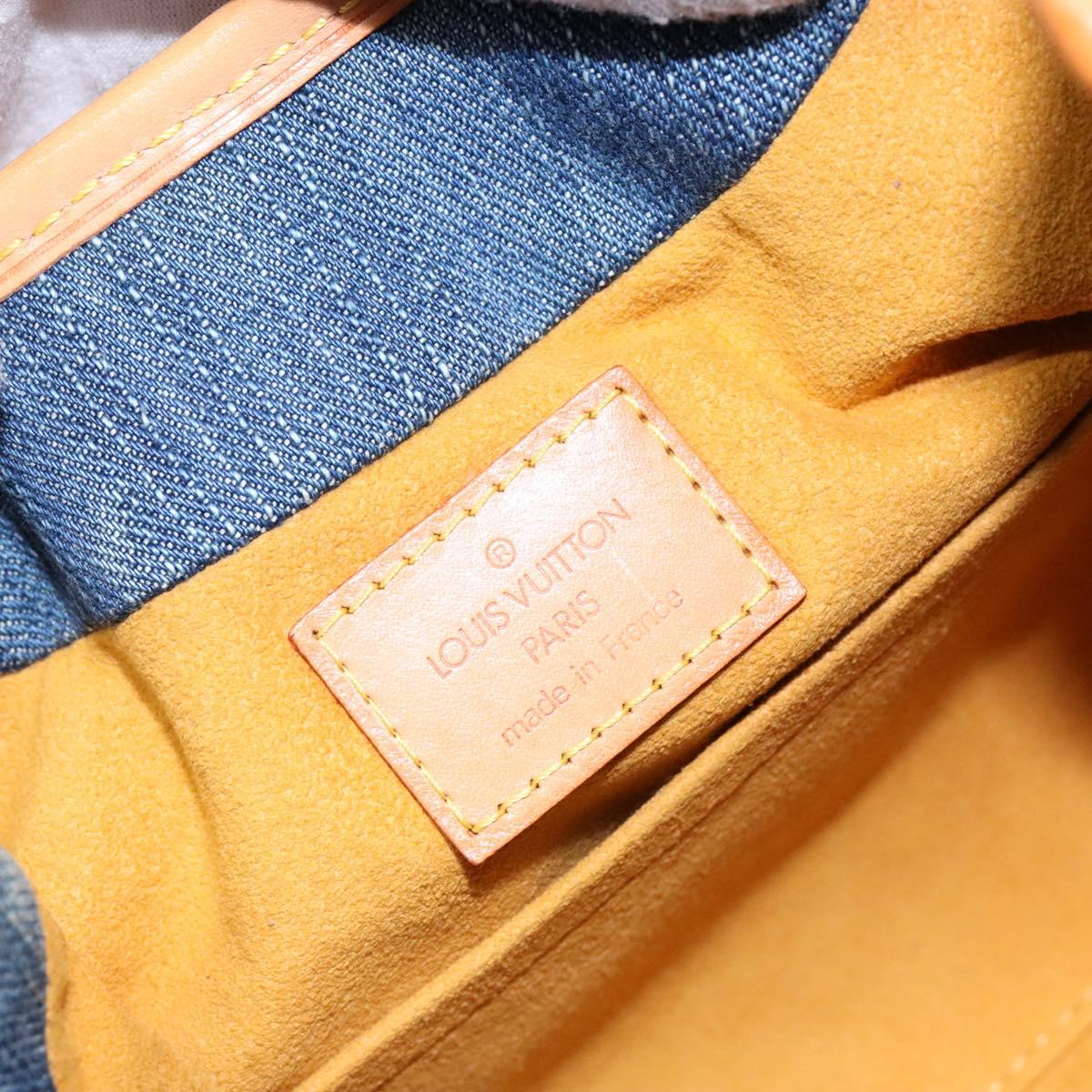 #61 Louis Vuitton Monogram Denim Preity Hand Bag Blue