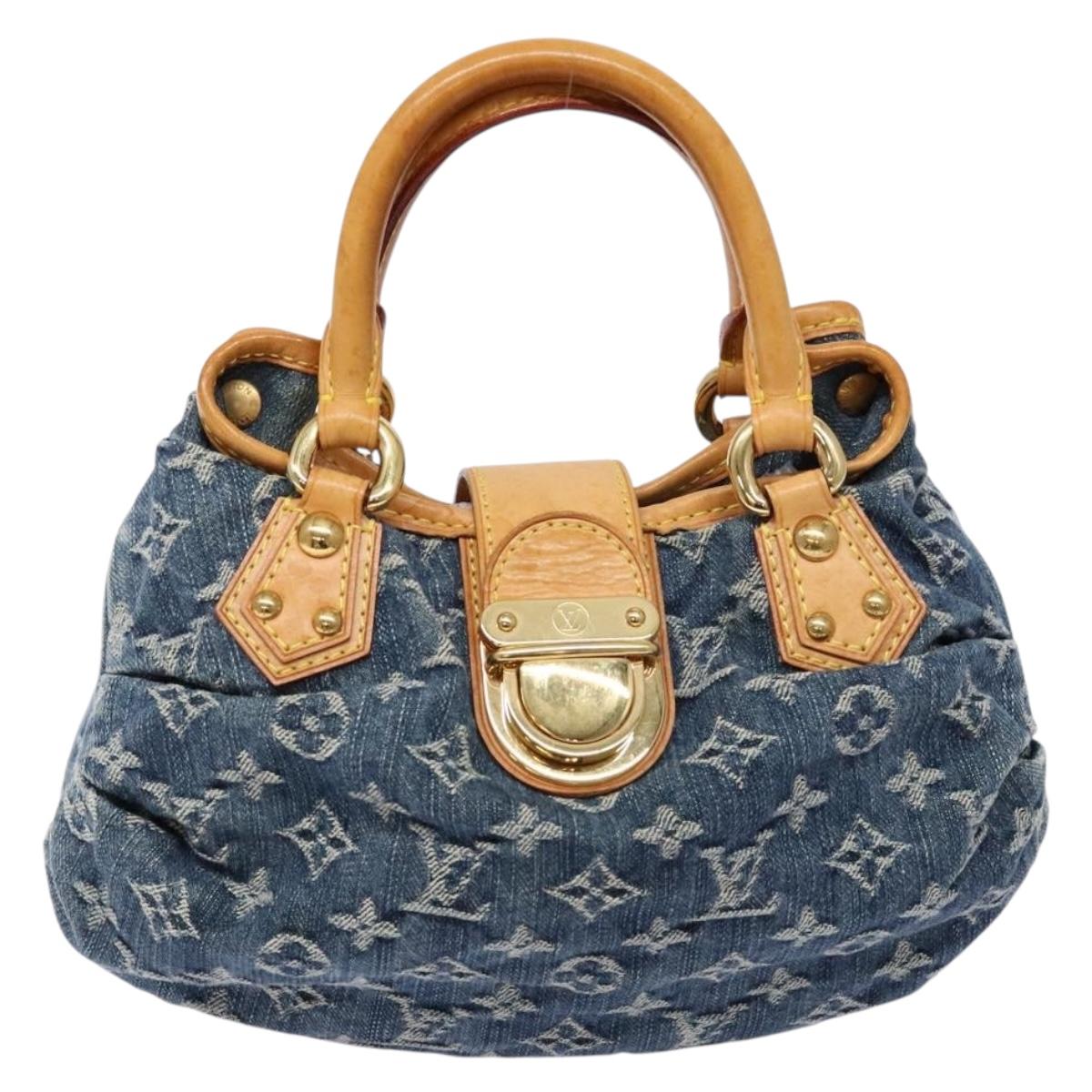 #61 Louis Vuitton Monogram Denim Preity Hand Bag Blue