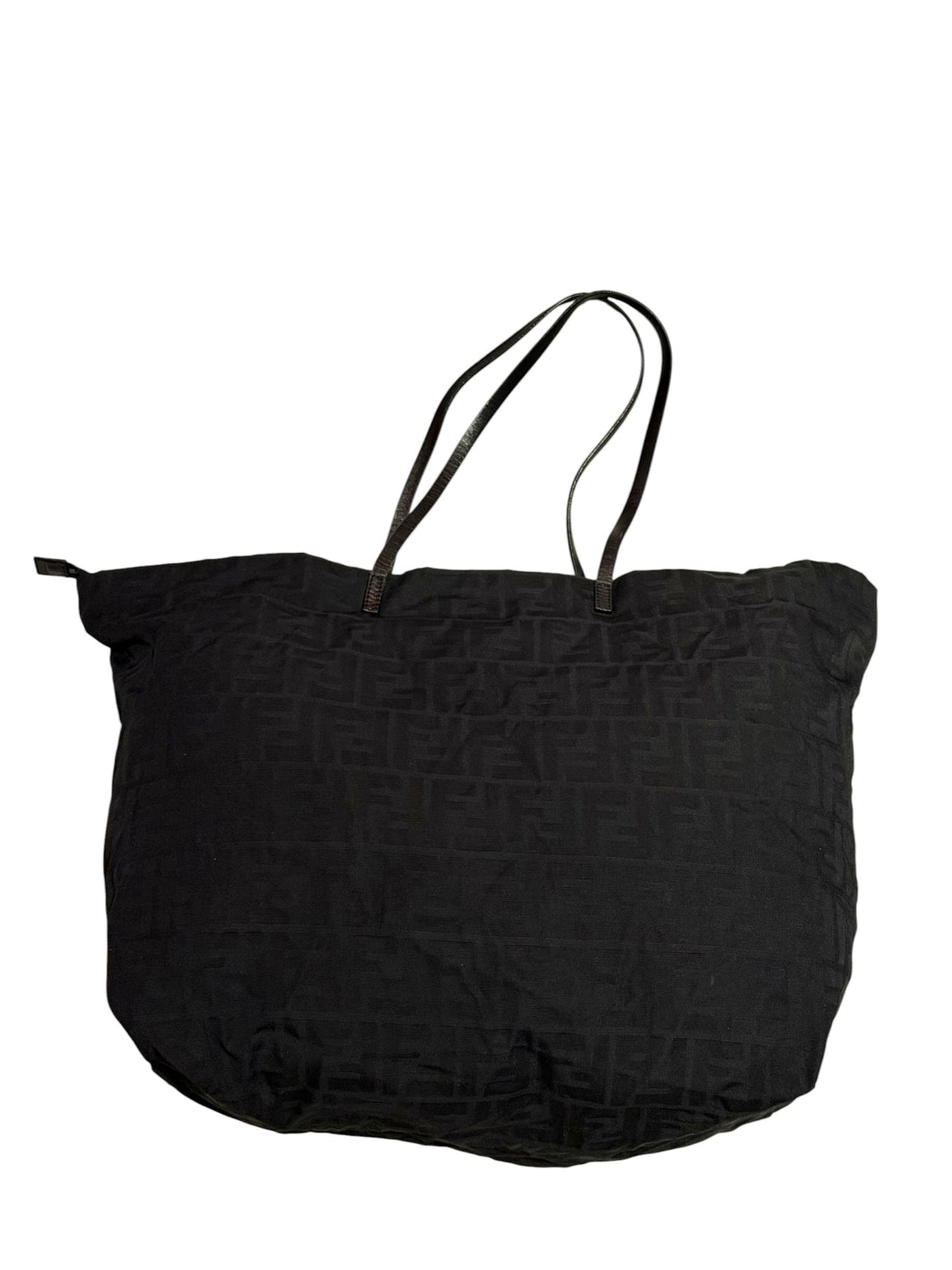 Fendi zucca black canvas tote bag