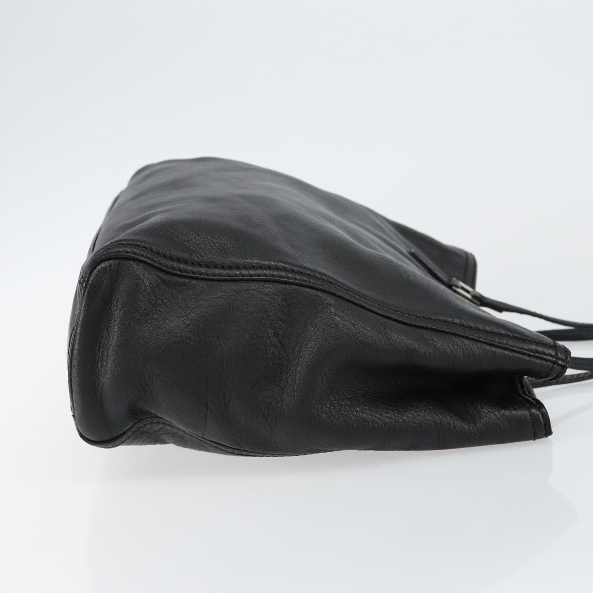 #63 Fendi Hand Bag Leather Black Silver
