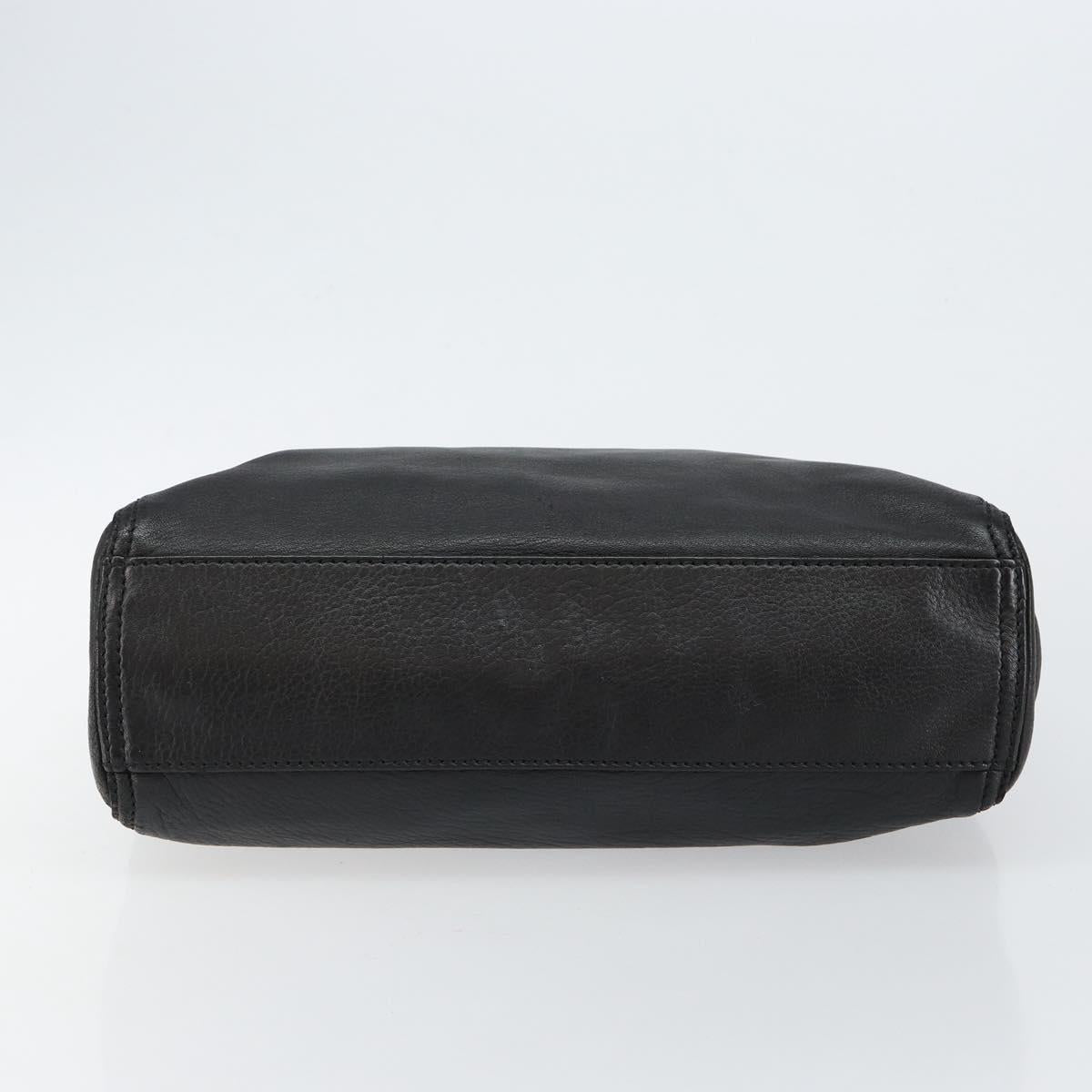 #63 Fendi Hand Bag Leather Black Silver