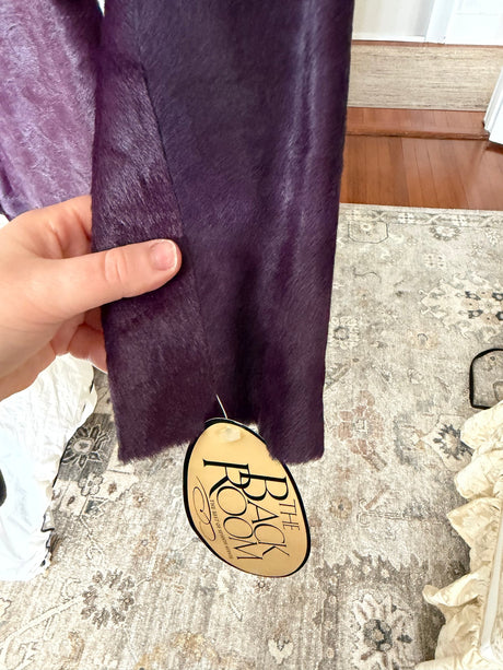 Rare Vintage Mila Schon Purple Pony Hair Jacket with tags from Iris Apfel personal collection - size 6
