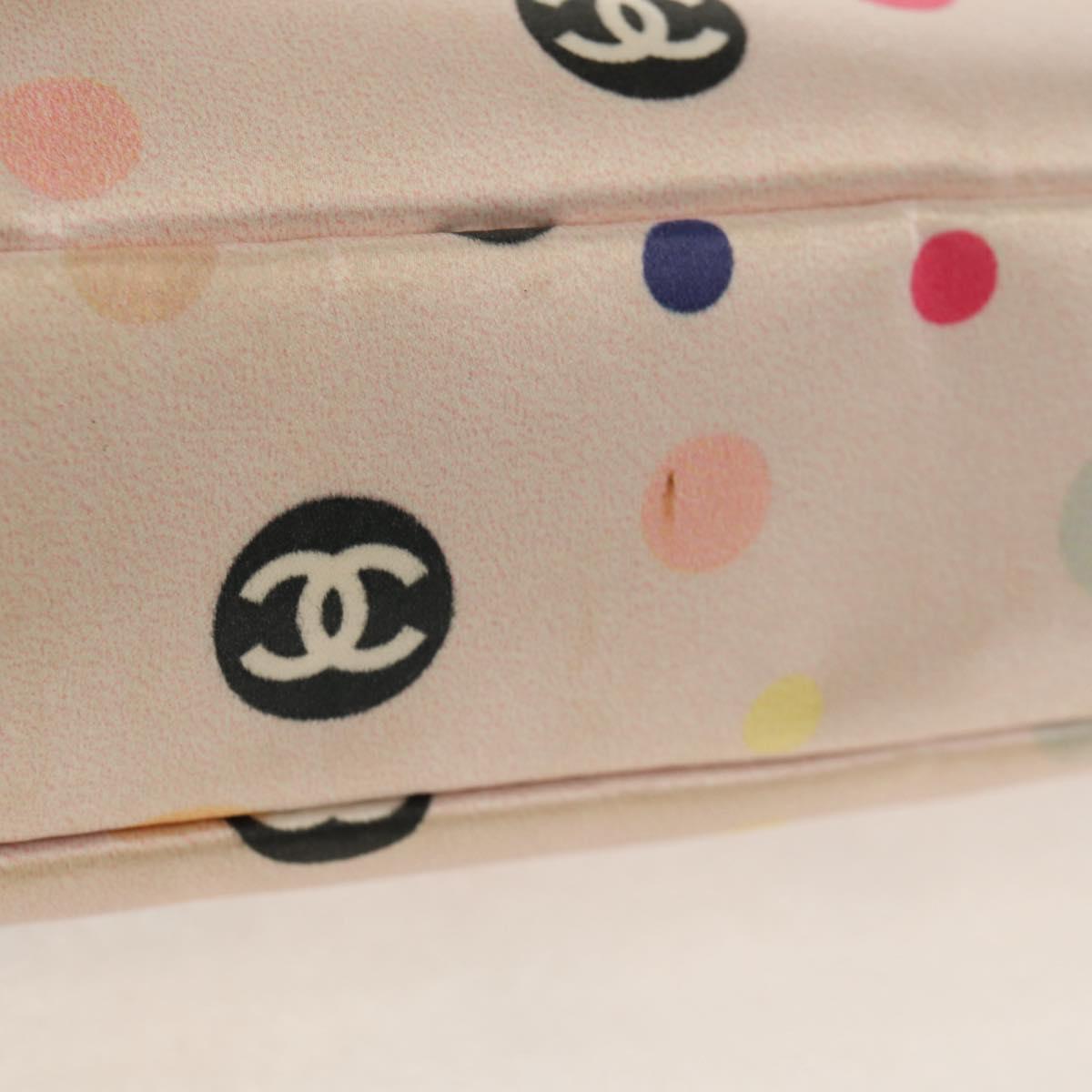 Chanel 2004 Pink Polka Dot Satin Flap Shoulder Bag