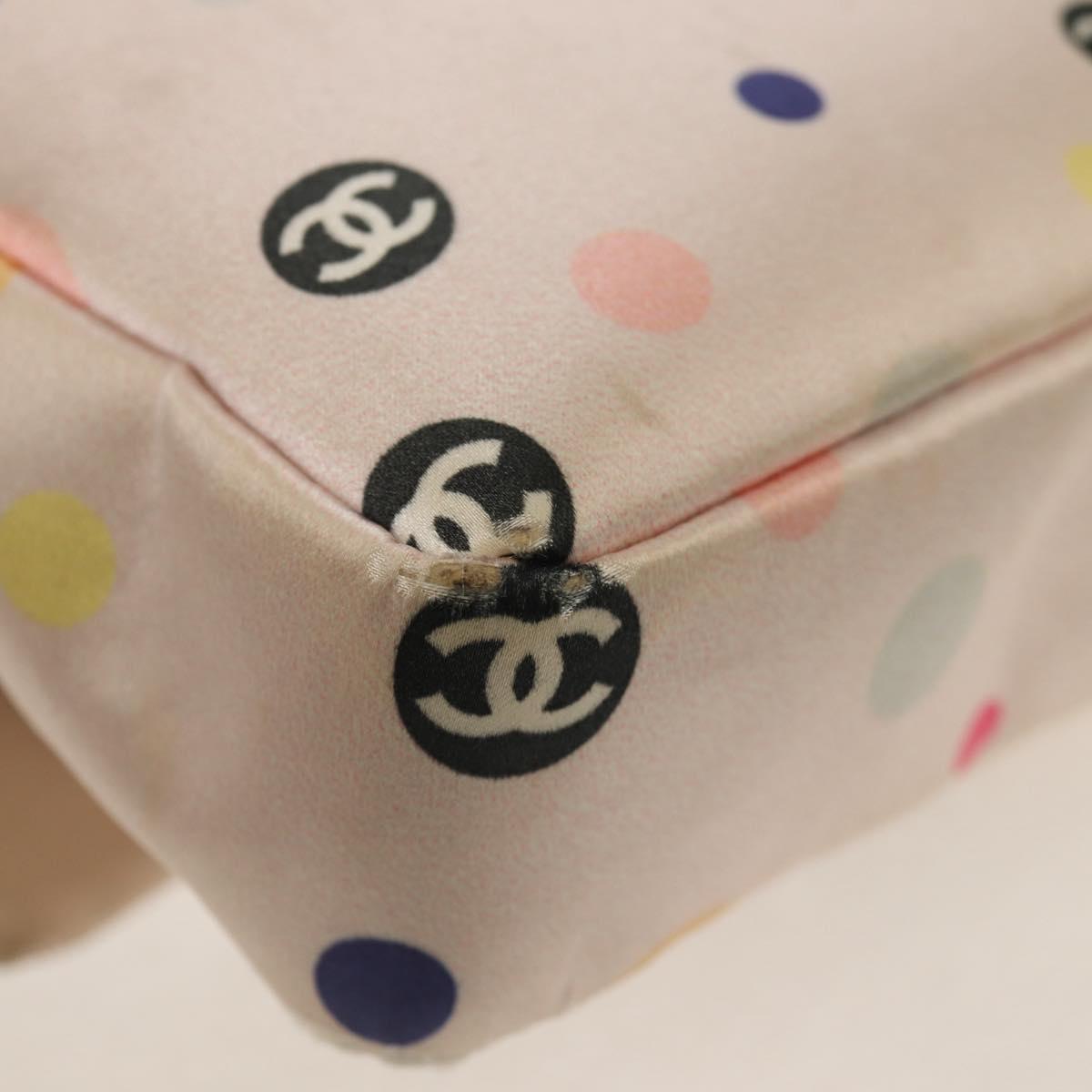 Chanel 2004 Pink Polka Dot Satin Flap Shoulder Bag