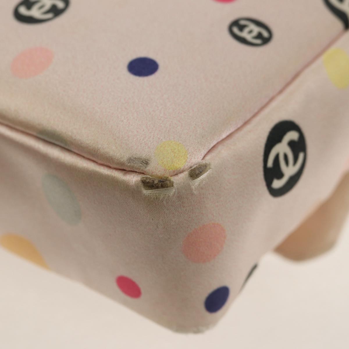 Chanel 2004 Pink Polka Dot Satin Flap Shoulder Bag