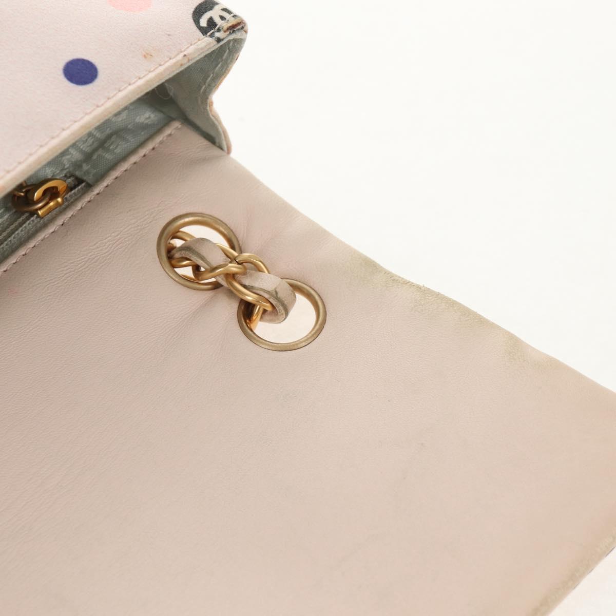 Chanel 2004 Pink Polka Dot Satin Flap Shoulder Bag