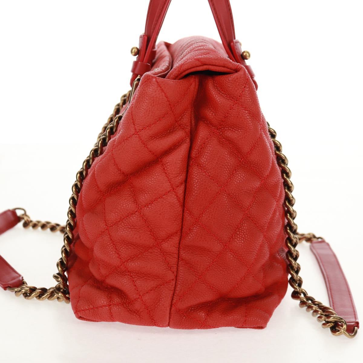 Chanel Quilted Portobello Tote Orange