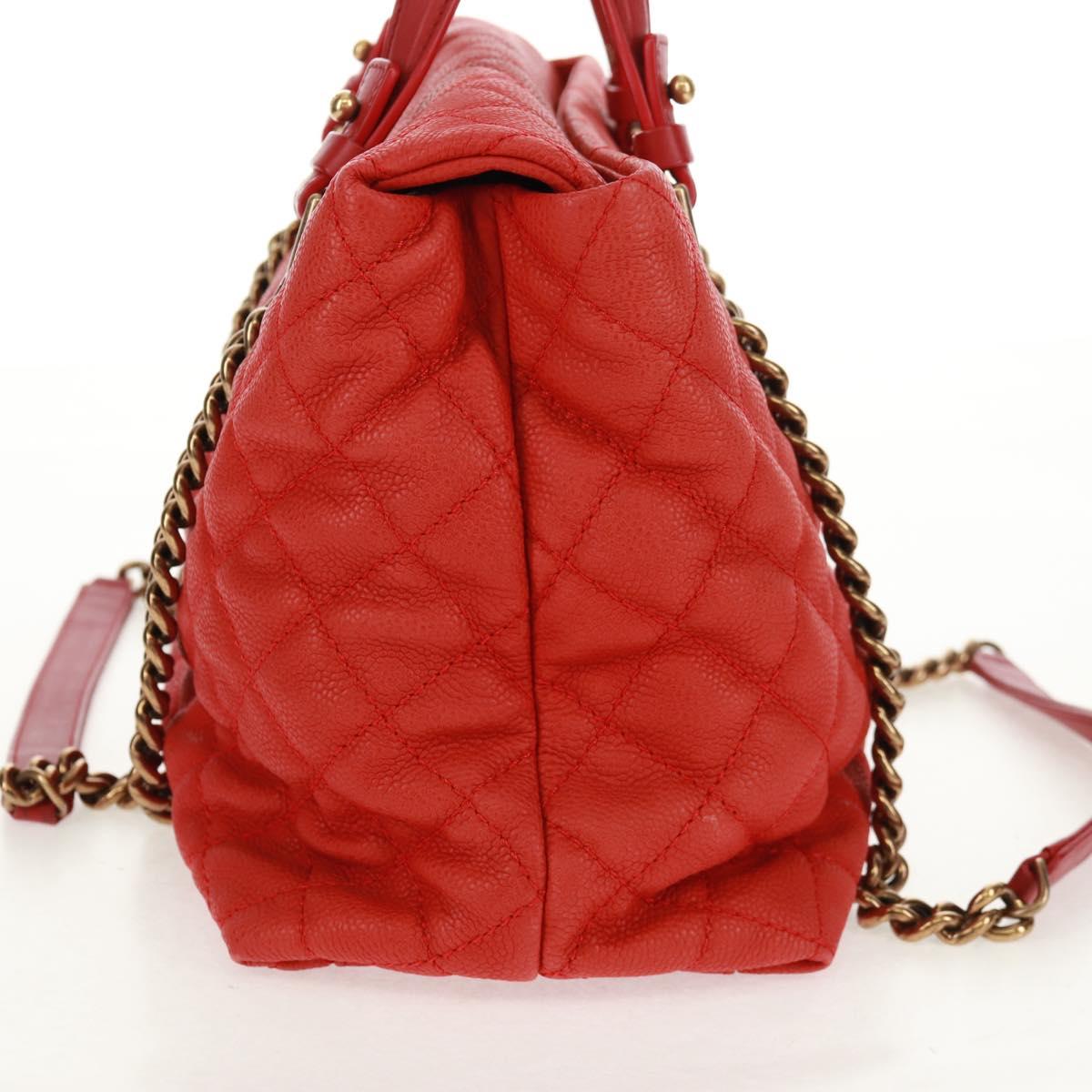 Chanel Quilted Portobello Tote Orange