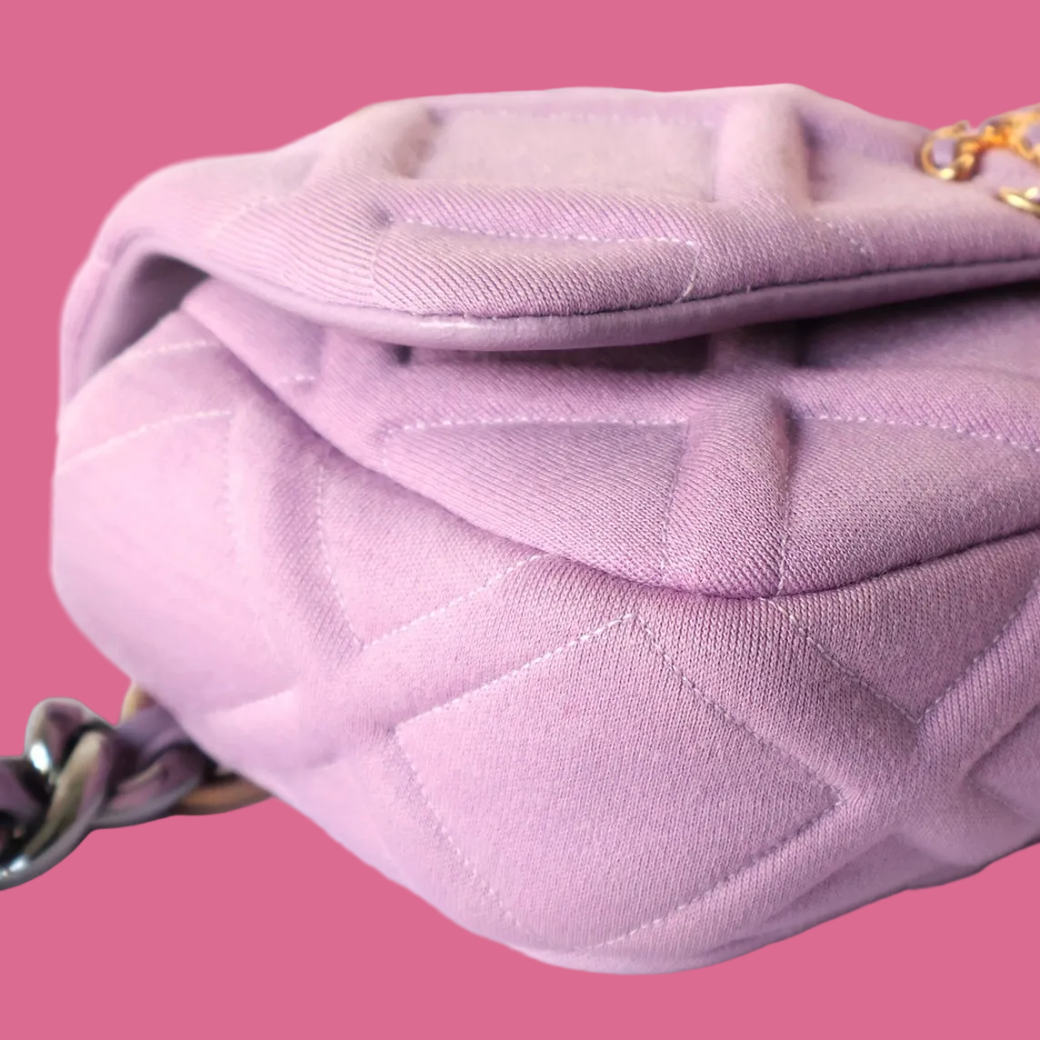 Chanel 19 Jersey Quilted Bag Purple