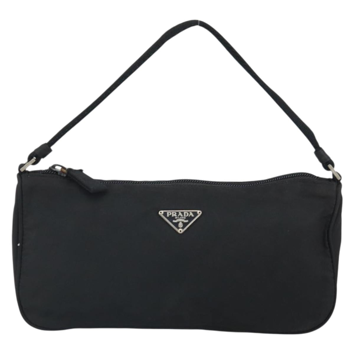 #65 Prada Hand Nylon Black Silver