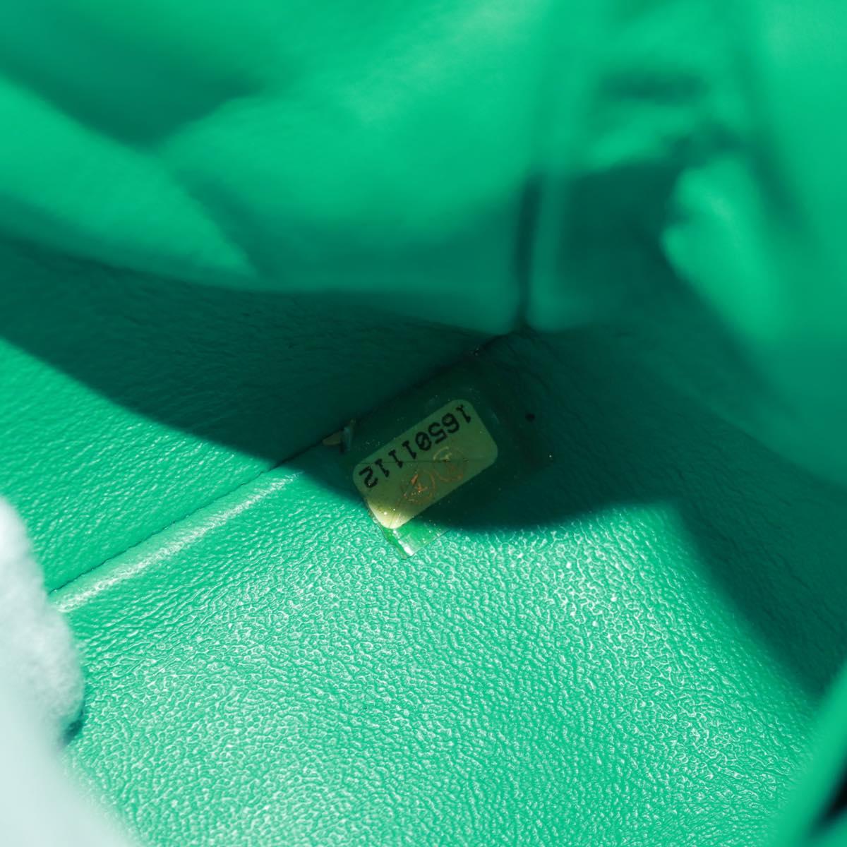 65 Chanel Classic Patent Mini Square Flap Bag Green
