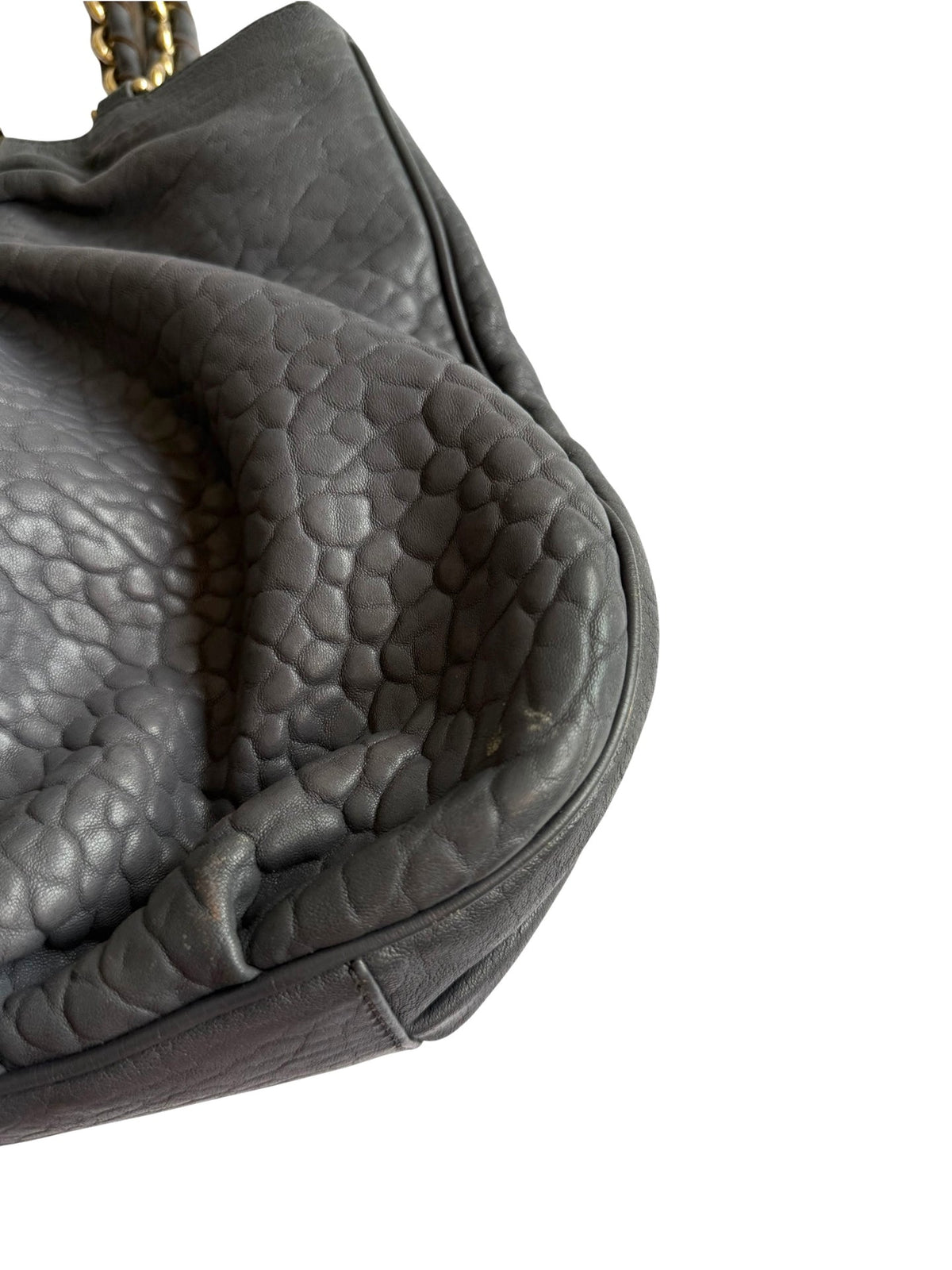 Fendi grey pebbled leather Mia tote bag