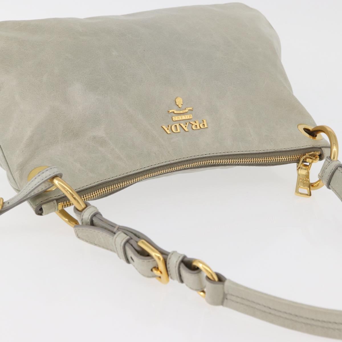 Prada Soft Calf Leather Hobo Bag Gray