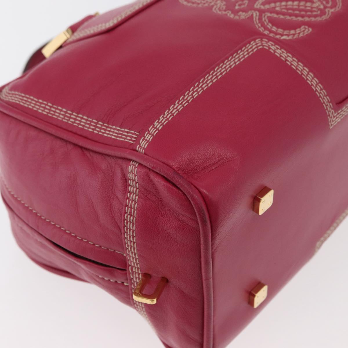 Loewe Amazona Leather Boston Bag in Pink