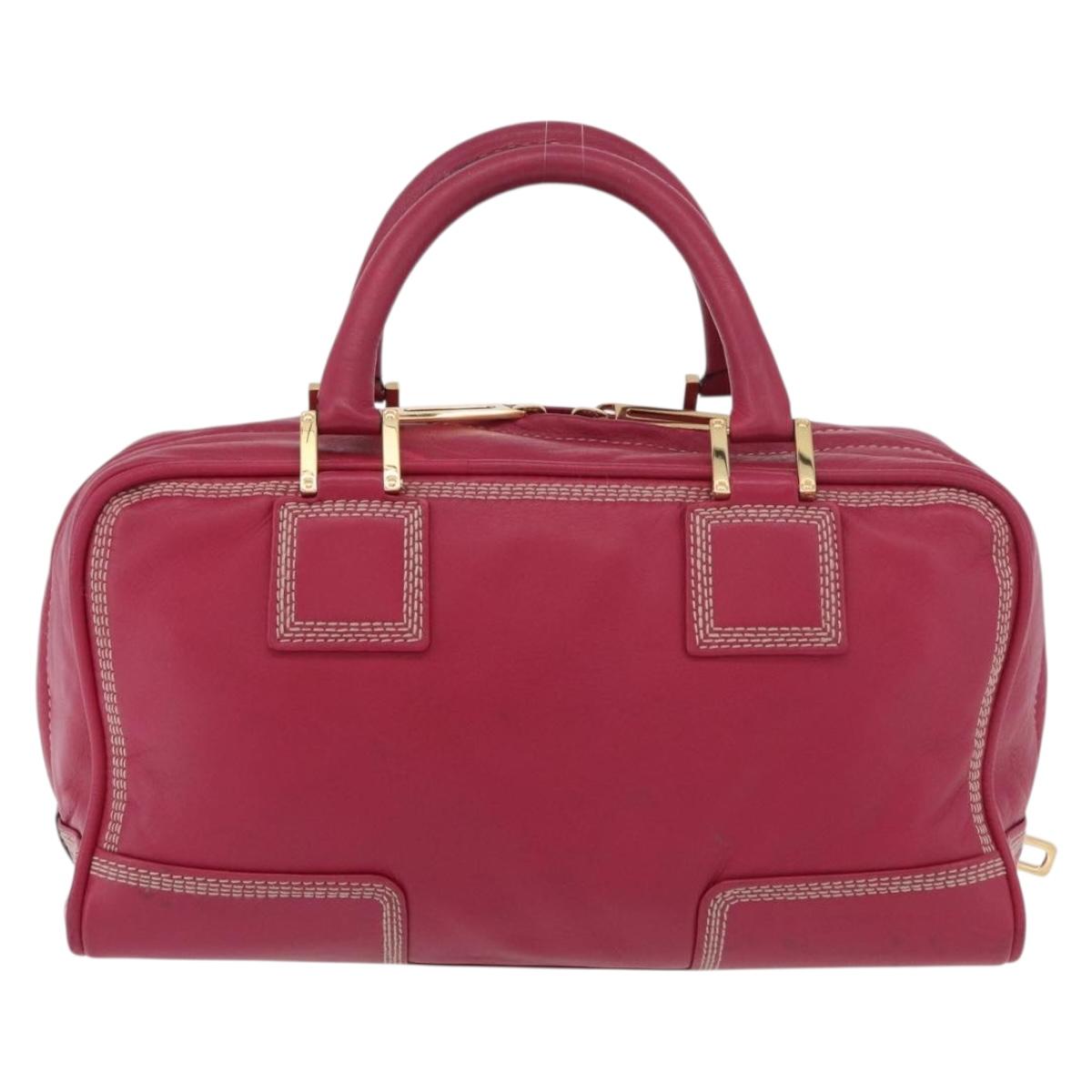 Loewe Amazona Leather Boston Bag in Pink