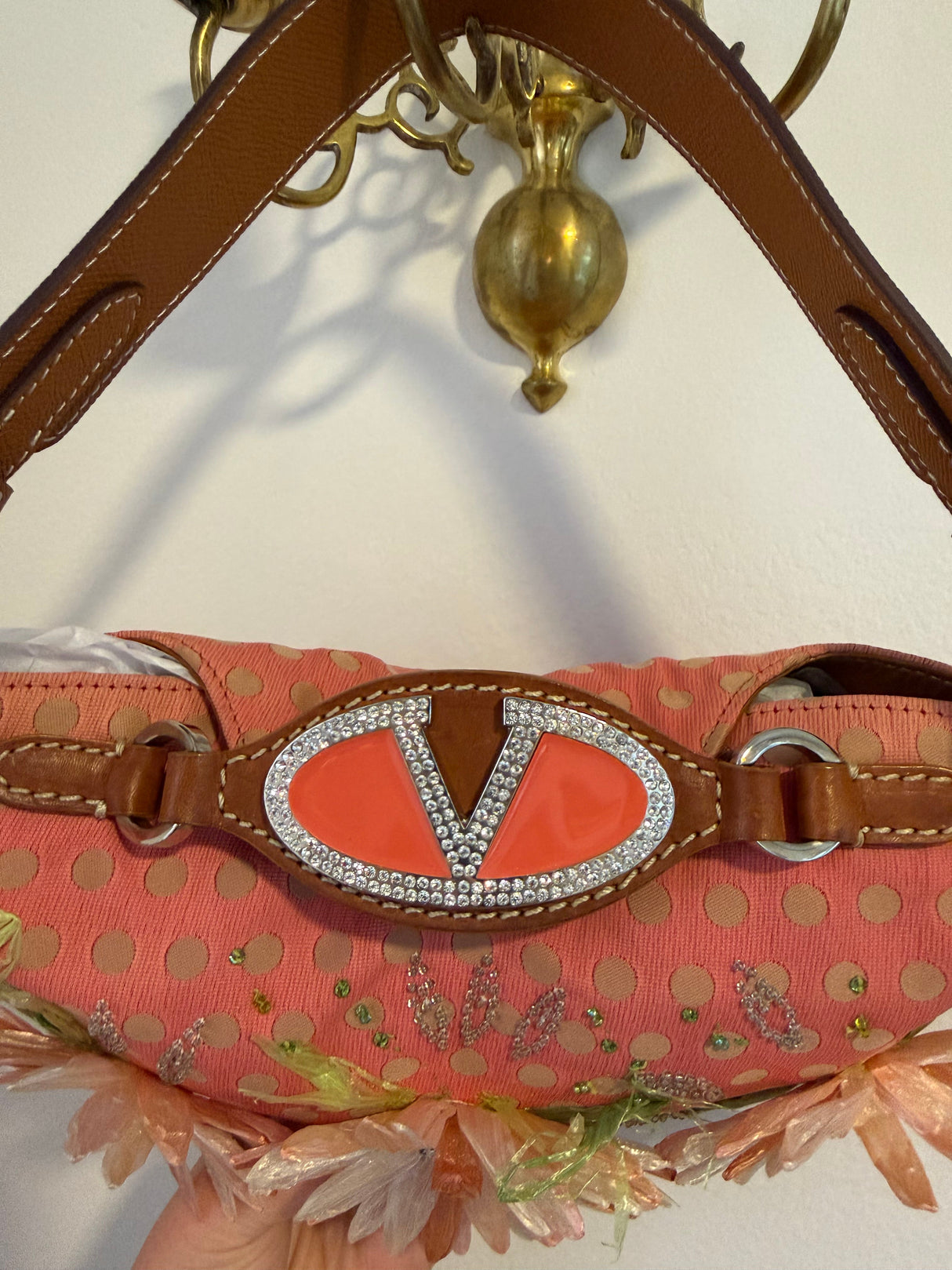 Valentino 2000s pink polka dot flower purse - tuv #222123