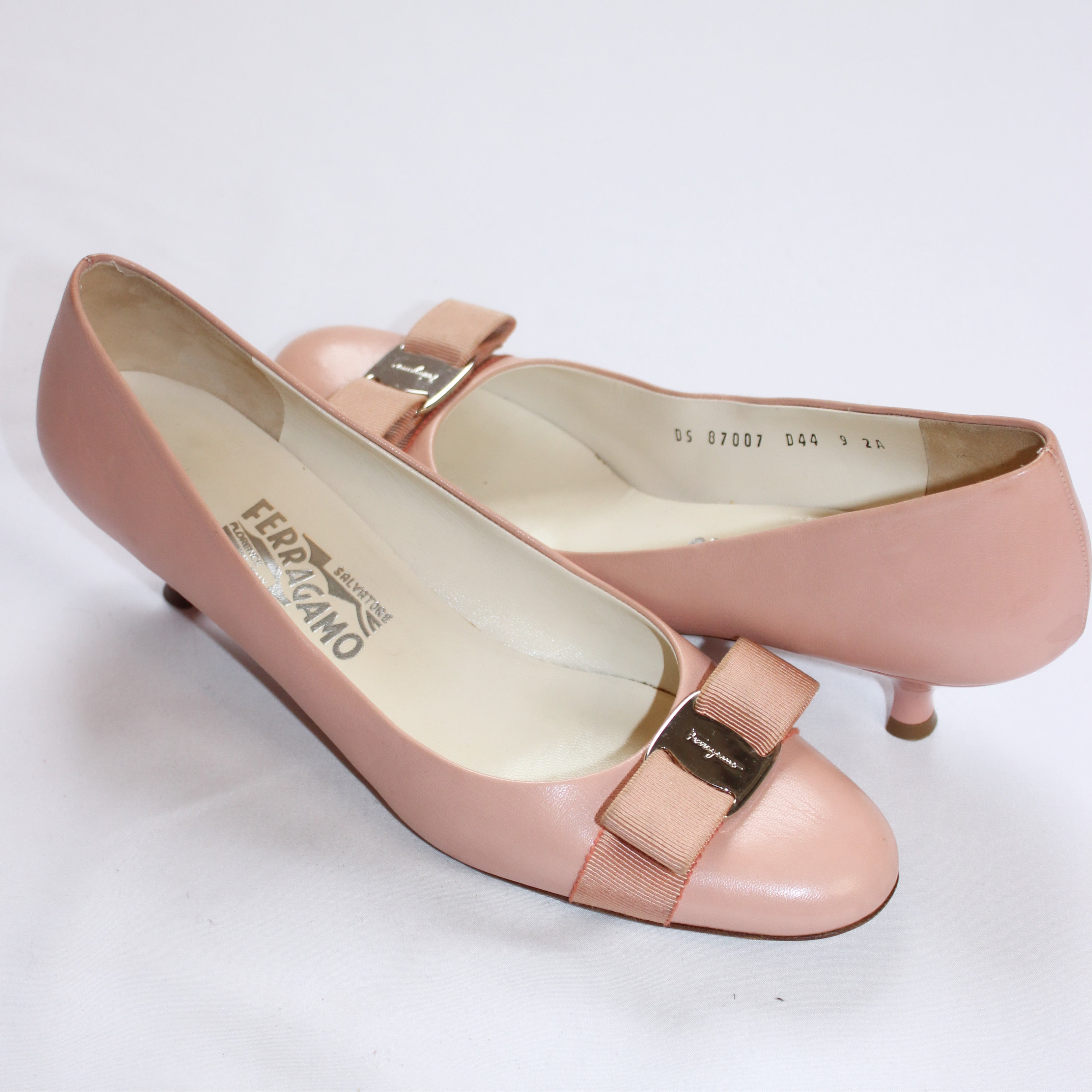 Baby Pink Ferragamo Kitten Heels
