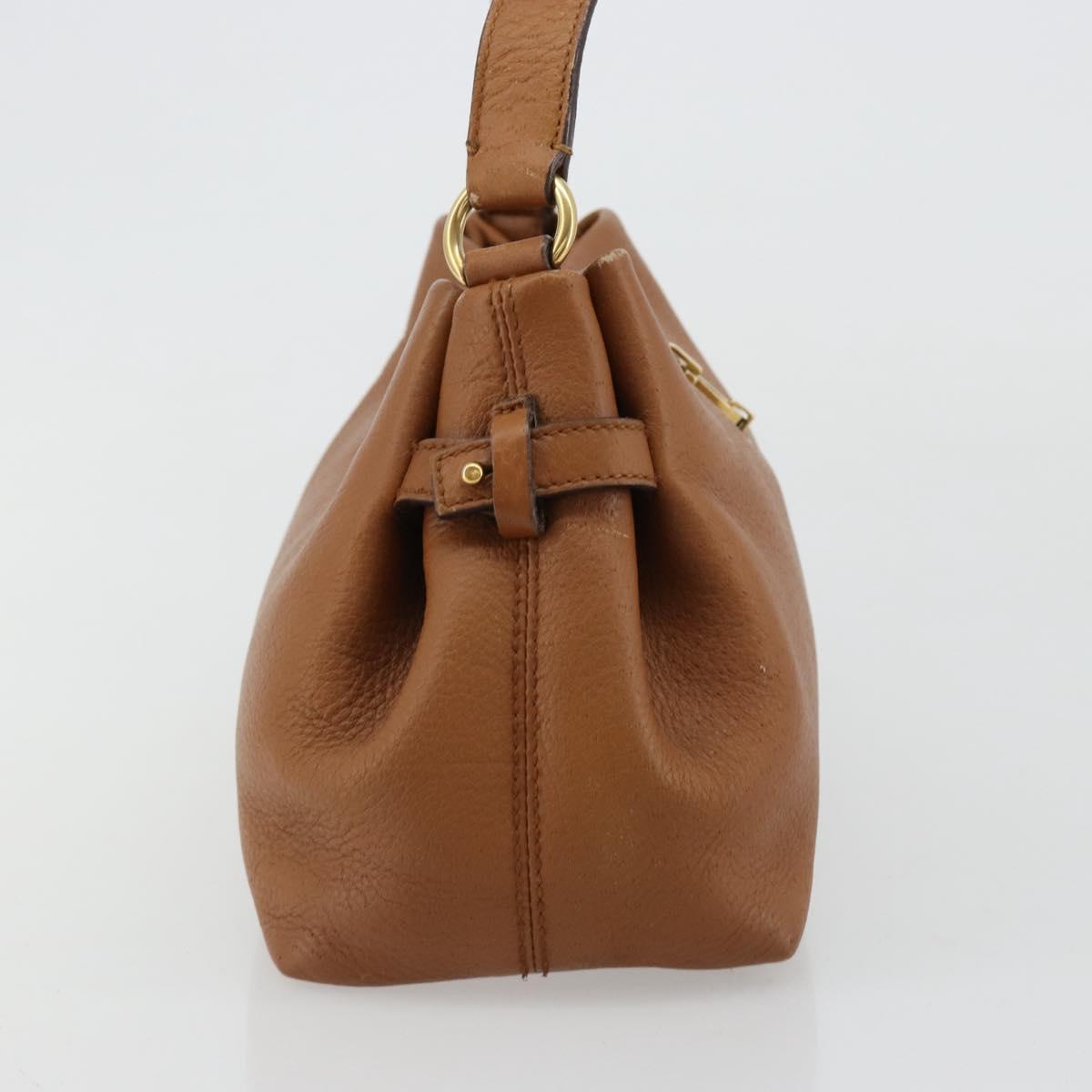 Salvatore Ferragamo Gancini Shoulder Bag Leather Brown