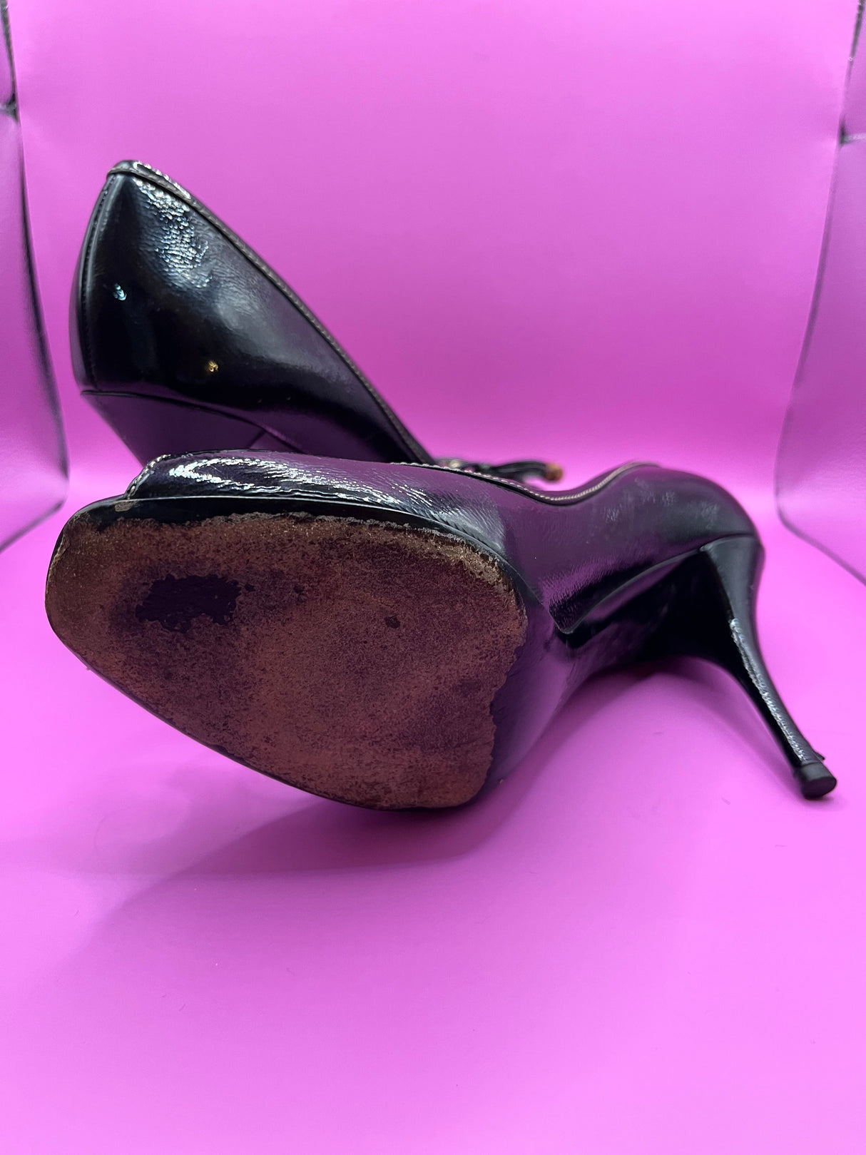 Vintage Gucci Peep Toe Heels with Bamboo Details - Size 40.5