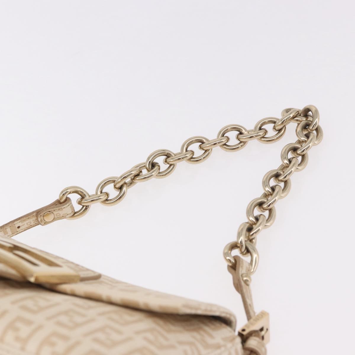 Fendi Zucchino Beige Canvas Chain Mamma Baguette
