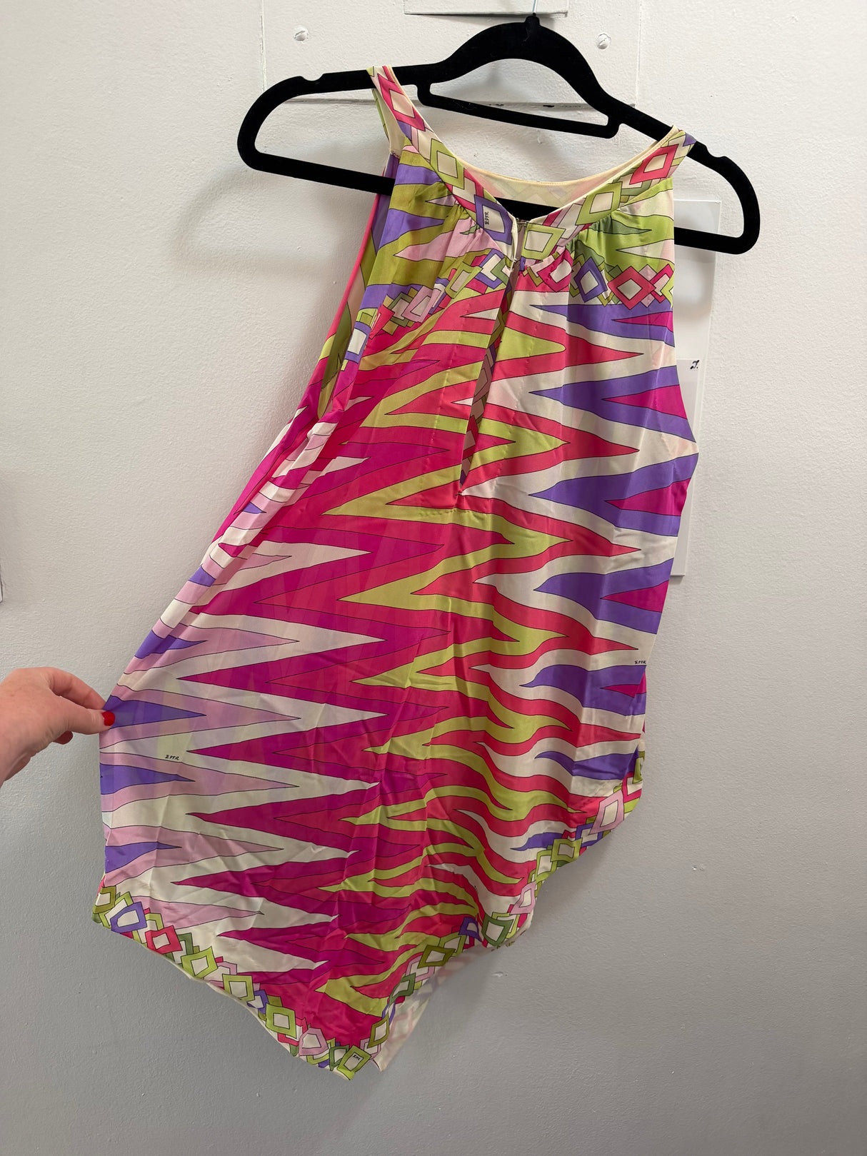 Vintage Emilio Pucci pink green and purple mini dress - tuv #321321