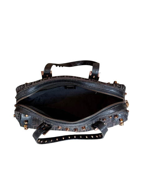Fendi monogram barrel bag with gold studs