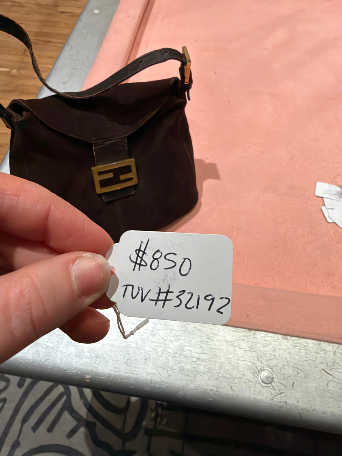 “As is” brown suede Fendi TUV #32192