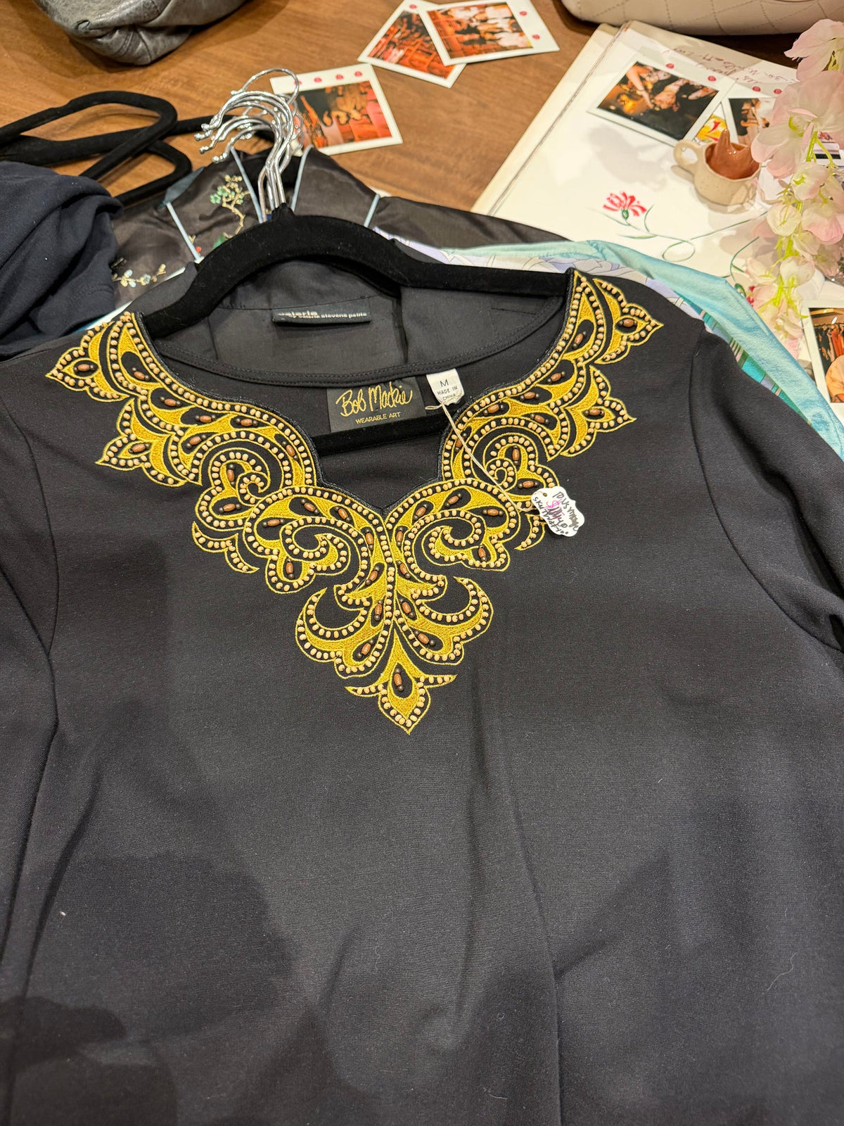 Bob Mackie Black beaded top - sku tuv #400