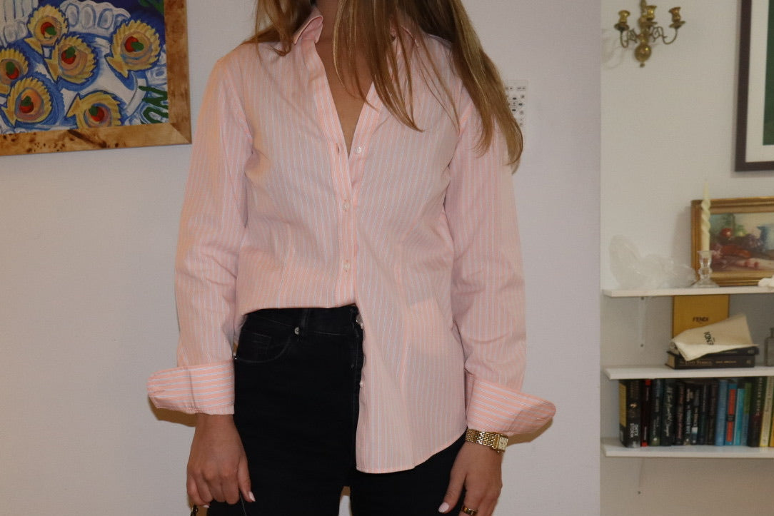 Brooks Brothers Sample button down pink pin stripe - size 6